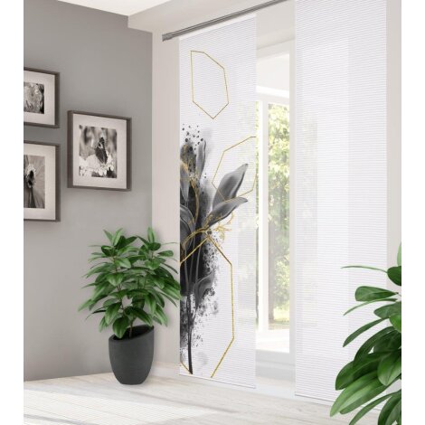HOME in green | SCHIEBEVORHANG BAMBUSOPTIK RECYCELT DIGITALDRUCK | SIGNA 60cm x 245 cm Farbe GRAU