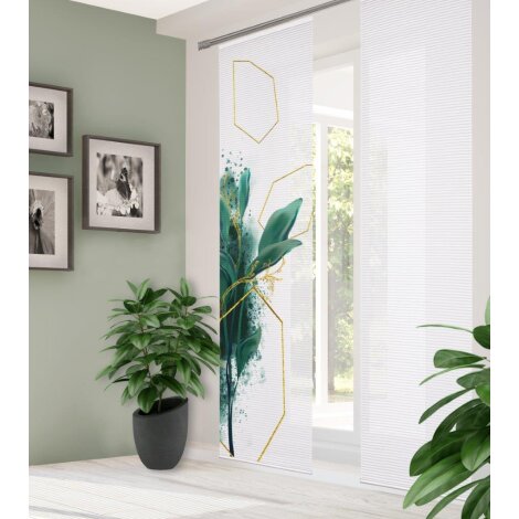 HOME in green | SCHIEBEVORHANG BAMBUSOPTIK RECYCELT DIGITALDRUCK | SIGNA 60cm x 245 cm Farbe GRÜN