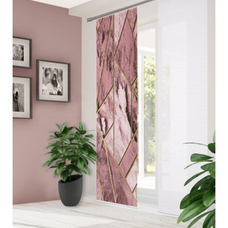 HOME in green | SCHIEBEVORHANG BAMBUSOPTIK RECYCELT DIGITALDRUCK | LISON 60cm x 245 cm Farbe ROSE