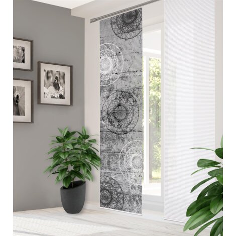 HOME in green | SCHIEBEVORHANG BAMBUSOPTIK RECYCELT DIGITALDRUCK | MANDOSA 60cm x 245 cm Farbe GRAU