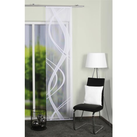 SCHIEBEVORHANG JACQUARD TRANSPARENT "TIBASO" 57cm x 245 cm Farbe WEISS