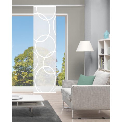 SCHIEBEVORHANG JACQUARD TRANSPARENT "PINALE" 57cm x 245 cm Farbe WEISS