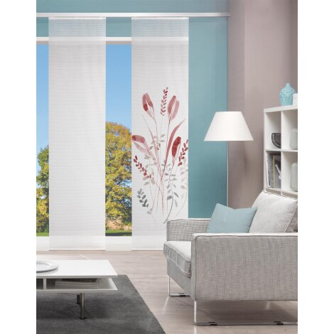VISION S | SCHIEBEVORHANG BAMBUSOPTIK DIGITALDRUCK | AYENE 60cm x 260 cm Farbe ROT