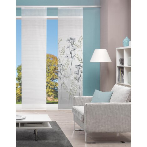 VISION S | SCHIEBEVORHANG BAMBUSOPTIK DIGITALDRUCK | HELVIN 60cm x 260 cm Farbe GRAU