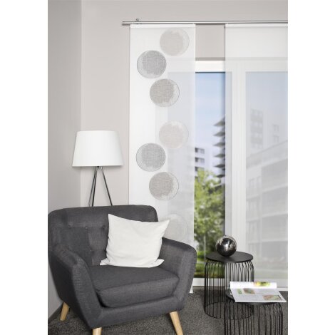 SCHIEBEVORHANG EFFEKTVOILE SCHERLI "REMONA" 60cm x 245 cm Farbe STEIN