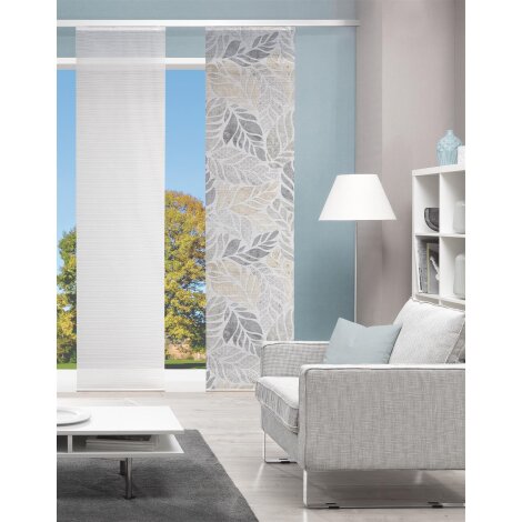 VISION S | SCHIEBEVORHANG BAMBUSOPTIK DIGITALDRUCK | LISIO 60cm x 260 cm Farbe GRAU