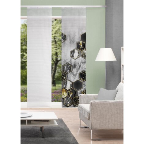 VISION S | SCHIEBEVORHANG BAMBUSOPTIK DIGITALDRUCK | LAYON 60cm x 260 cm Farbe ANTHRAZIT