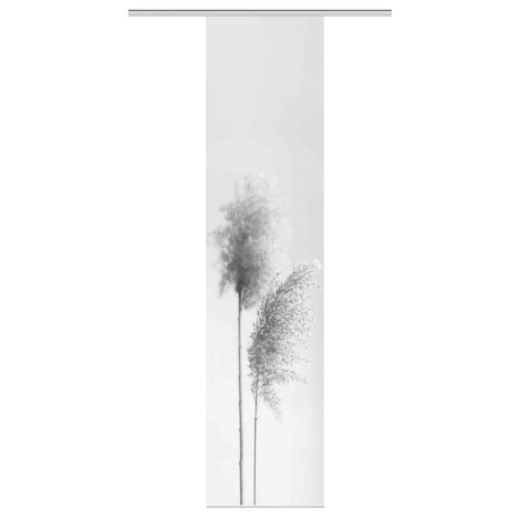 VISION S | SCHIEBEVORHANG BAMBUSOPTIK DIGITALDRUCK | IRLOS 60cm x 260 cm Farbe GRAU