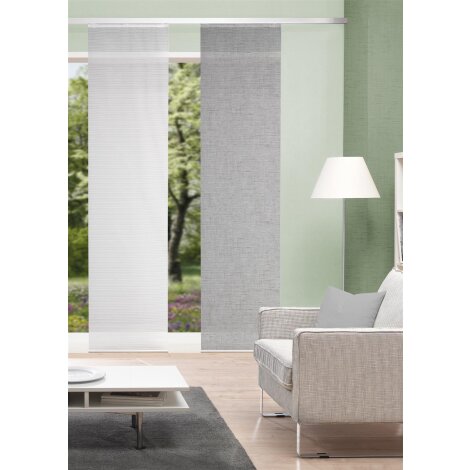 VISION S | SCHIEBEVORHANG BAMBUSOPTIK DIGITALDRUCK | PIVE 60cm x 260 cm Farbe SILBER