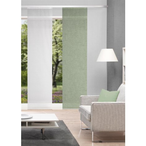 VISION S | SCHIEBEVORHANG BAMBUSOPTIK DIGITALDRUCK | PIVE 60cm x 260 cm Farbe SALBEI