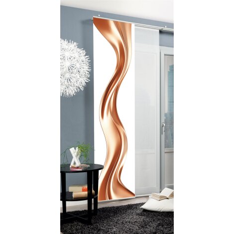 SCHIEBEVORHANG DEKOSTOFF SEIDENOPTIK DIGITALDRUCK "OAKLEY" 60cm x 245 cm Farbe ROSE