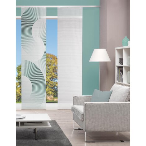 VISION S | SCHIEBEVORHANG BAMBUSOPTIK DIGITALDRUCK "BEXON" 60cm x 260 cm Farbe PETROL