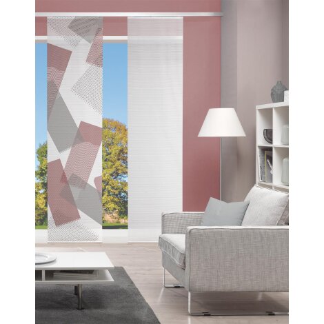 VISION S | SCHIEBEVORHANG BAMBUSOPTIK DIGITALDRUCK "NAYAH" 60cm x 260 cm Farbe BORDEAUX