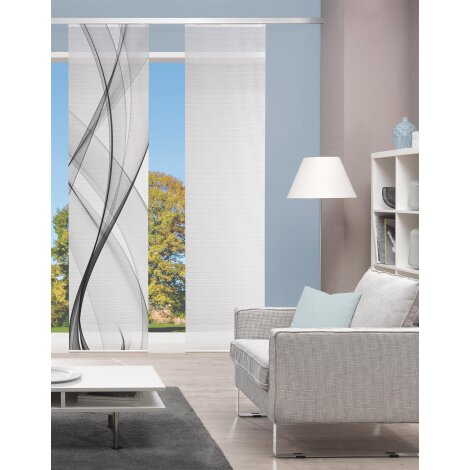 VISION S | SCHIEBEVORHANG BAMBUSOPTIK DIGITALDRUCK "PACOLIA" 60cm x 260 cm Farbe GRAU