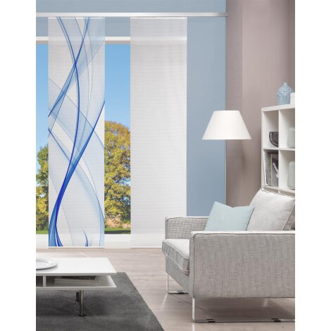 VISION S | SCHIEBEVORHANG BAMBUSOPTIK DIGITALDRUCK "PACOLIA" 60cm x 260 cm Farbe BLAU