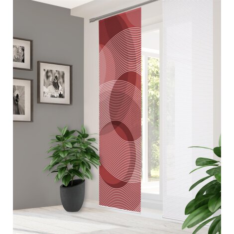 HOME in green | SCHIEBEVORHANG BAMBUSOPTIK RECYCELT DIGITALDRUCK "AFONSO" 60cm x 245 cm Farbe BORDEAUX