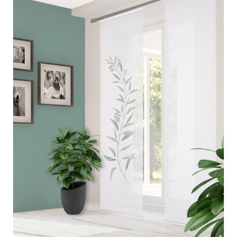 HOME in green | SCHIEBEVORHANG BAMBUSOPTIK RECYCELT DIGITALDRUCK "CELSO" 60cm x 245 cm Farbe SALBEI