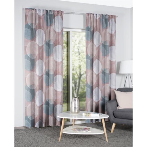 FERTIGSCHAL ABDUNKLER DIGITALBEDRUCKT "MILLAN" 135cm x 245 cm Farbe ALTROSE