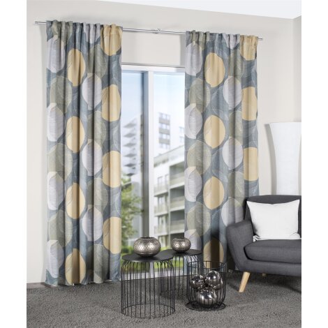 FERTIGSCHAL ABDUNKLER DIGITALBEDRUCKT "MILLAN" 135cm x 245 cm Farbe GELB