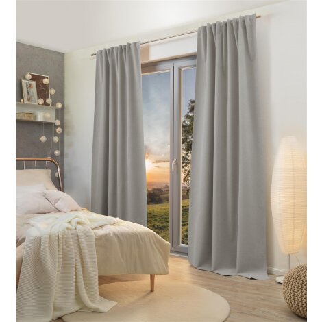 FERTIGSCHAL DEKO STRUKTUR VERDUNKLER "DUNCAN" 135cm x 300 cm Farbe GRAU