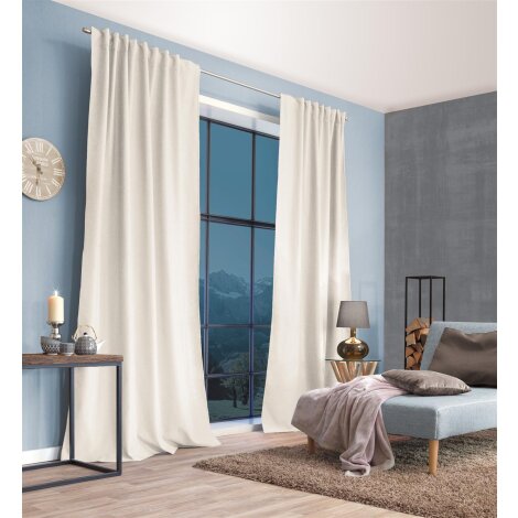 FERTIGSCHAL THERMO CHENILLE "PELLU" 135cm x 245 cm Farbe WOLLWEISS