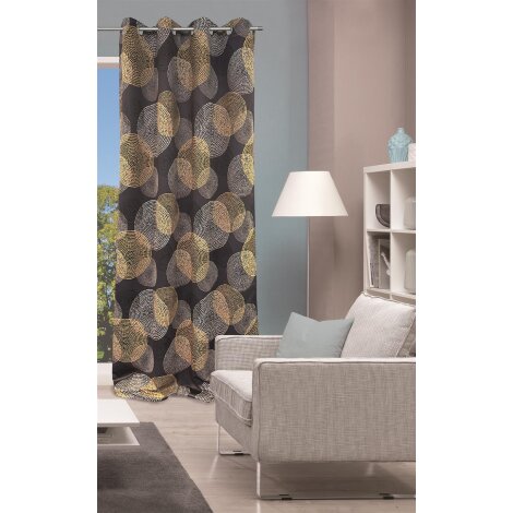 &Ouml;SENSCHAL VERDUNKLER BEDRUCKT "GINNY" 135 cm x 245 cm Farbe ANTHRAZIT