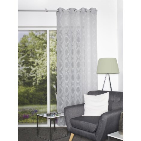 ÖSENSCHAL LEINENOPTIK SCHERLI "FAJOLLE" 140 cm x 245 cm Farbe GRAU