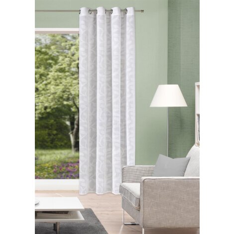 ÖSENSCHAL LEINENOPTIK SCHERLI "PIXEL" 140 cm x 245 cm Farbe WEISS