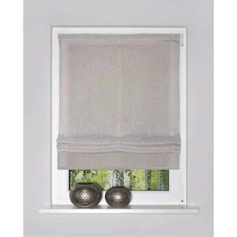 RAFFROLLO DEKO LEINENOPTIK "TIRIAN" 120 cm x 140 cm Farbe TAUPE