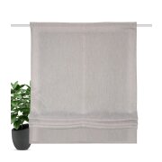 RAFFROLLO DEKO LEINENOPTIK "TIRIAN" 140 cm x 140 cm Farbe TAUPE