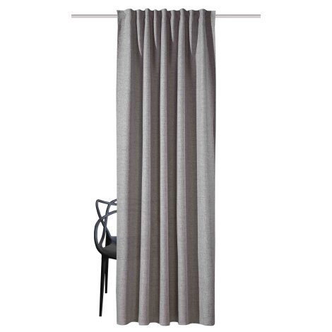 FERTIGSCHAL DEKO LEINENSTRUKTUR "HADINA" 140 cm x 300 cm Farbe TAUPE