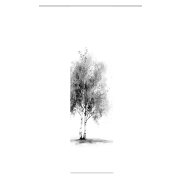 SCHIEBEVORHANG DEKOSTOFF SEIDENOPTIK DIGITALDRUCK "TREE" 60 cm x 245 cm Farbe GRAU