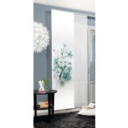 SCHIEBEVORHANG DEKOSTOFF SEIDENOPTIK DIGITALDRUCK "LOTUS" 60 cm x 245 cm Farbe MINT