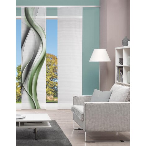 VISION S | SCHIEBEVORHANG BAMBUSOPTIK DIGITALDRUCK "CARA" 60 cm x 260 cm Farbe GRÜN