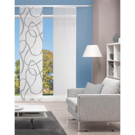 VISION S | SCHIEBEVORHANG BAMBUSOPTIK DIGITALDRUCK "OPHELIA" 60 cm x 260 cm Farbe GRAU