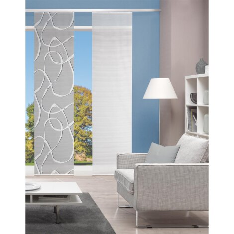 VISION S | SCHIEBEVORHANG BAMBUSOPTIK DIGITALDRUCK "OPHELIA" 60 cm x 260 cm Farbe HELLGRAU