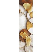 HOME in green | SCHIEBEVORHANG BAMBUSOPTIK RECYCELT DIGITALDRUCK "STORM" 60 cm x 245 cm Farbe GOLD