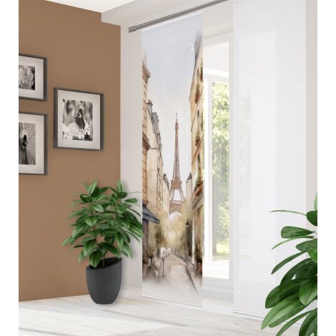 HOME in green | SCHIEBEVORHANG BAMBUSOPTIK RECYCELT DIGITALDRUCK "FRANCQ" 60 cm x 245 cm Farbe NATUR