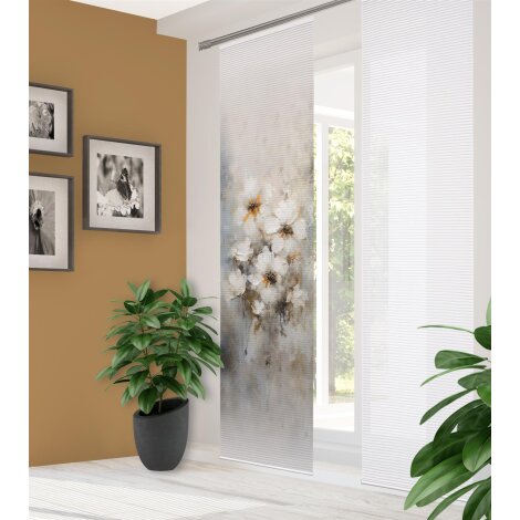 HOME in green | SCHIEBEVORHANG BAMBUSOPTIK RECYCELT DIGITALDRUCK "ARISTEA" 60 cm x 245 cm Farbe NATUR