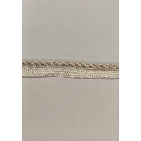 Paspelkordel Paspelband Kordel Band Satin gold creme Breite 9 mm, Reststück 2,5 m