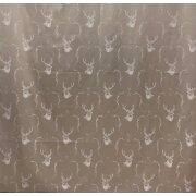 Dekostoff Gardine Vorhang Landhaus Jacquard Hirsch creme beige blickdicht, Meterware