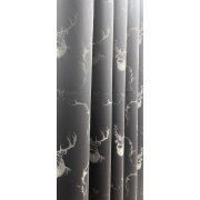 Dekostoff Gardine Vorhang Landhaus Jacquard Hirsch grau blickdicht, Meterware