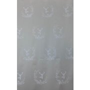 Landhaus Gardine Vorhang Dekoschal Hirsch Ornament natur creme, fertig genäht