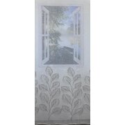 Stores Gardinenstoff Vorhang Käseleinen Blätter natur beige transparent, Meterware