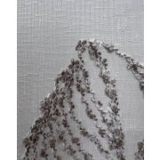 Stores Gardinenstoff Vorhang Käseleinen Blätter natur beige transparent, Meterware