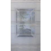 Dekostoff Vorhang Käseleinen Querstreifen natur beige transparent, Meterware