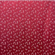 Landhaus Dekostoff Vorhang Natur-Optik Blumen Schmetterling rot rose, fertig genäht