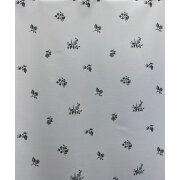 Landhaus Dekostoff Vorhang weiß Blumen grün braun, fertig genäht