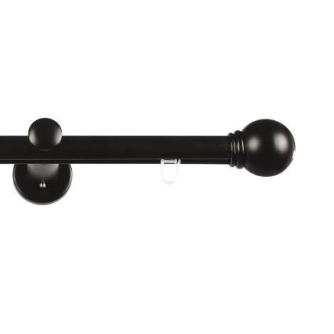 Endstück Kugel schwarz matt Gardinenstange Carrera Innenlauf 19 mm