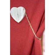 Landhaus Raffhalter Kordel Magnet Holzherz natur altrosa grau antik